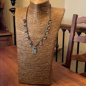 Artist Piece Multi Color Metal and Beaded Necklace